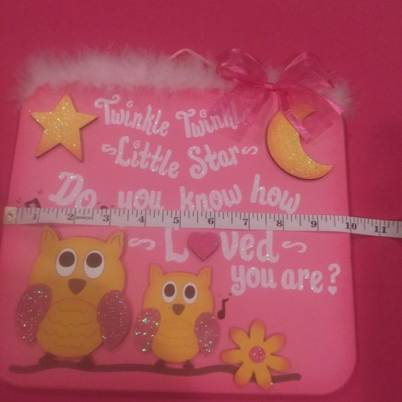 Owl Wall Plaque Kids Bedroom Decor~Twinkle Twinkle Little Star Do You Know.... - Picture 4 of 8